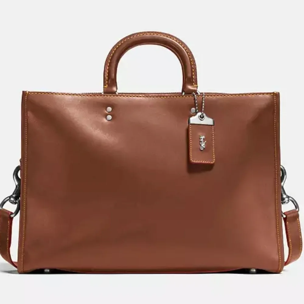 COACH 1941 Rogue Brief Briefcase in Dark Sienna Natural Glovetanned Leather NWT
